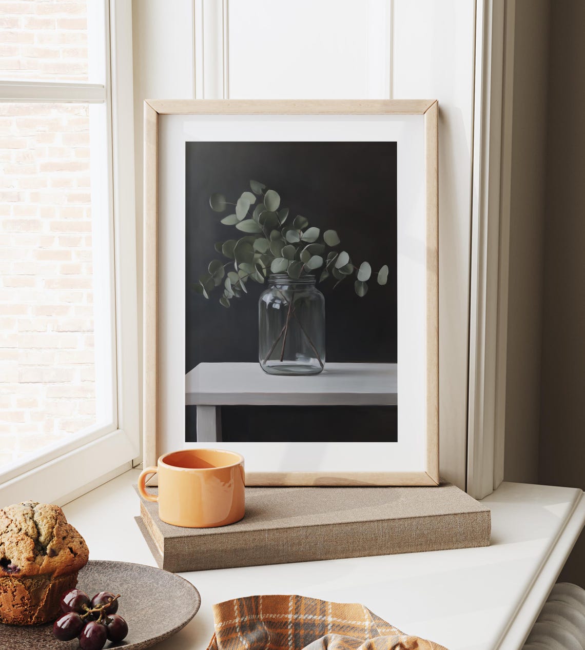 Eucalyptus Sprigs In Glass Jar Moody Minimalist Botanical Poster - Image 6