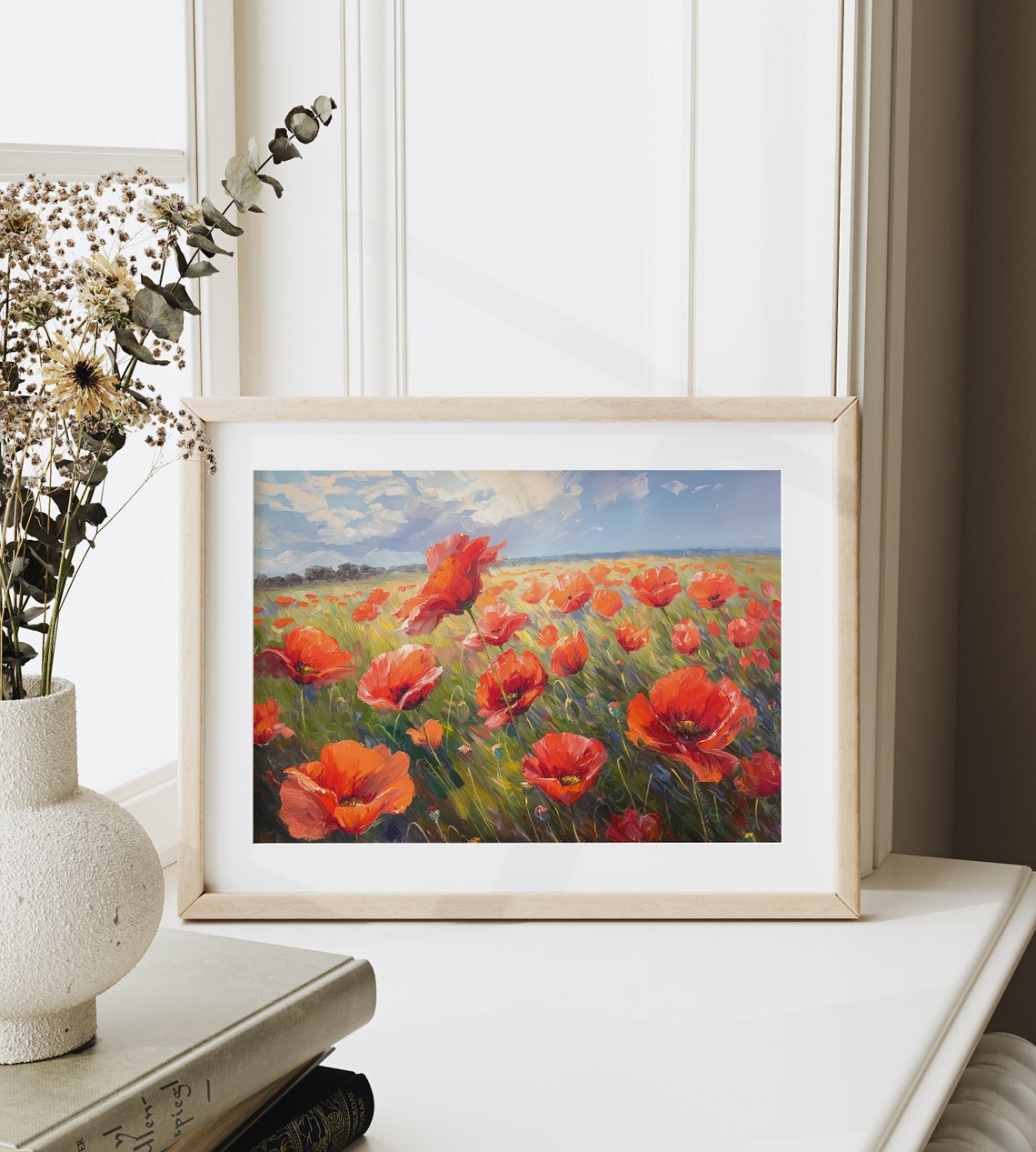 Red Poppy Field In Full Bloom Vibrant Impressionist Poster Art - Image 6