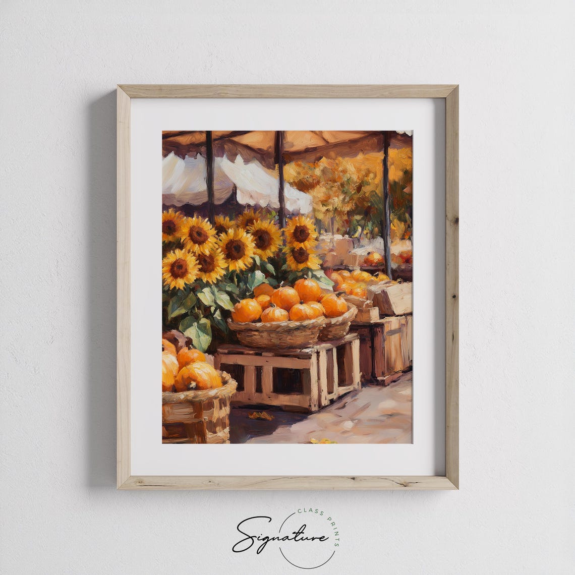Sunflowers And Pumpkins At Rustic Fall Market Stall Art Poster - Image 3