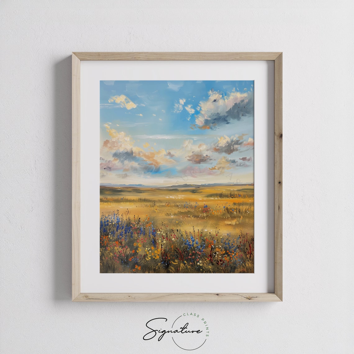 Colorful Wildflower Prairie Under Bright Blue Summer Sky Poster - Image 3