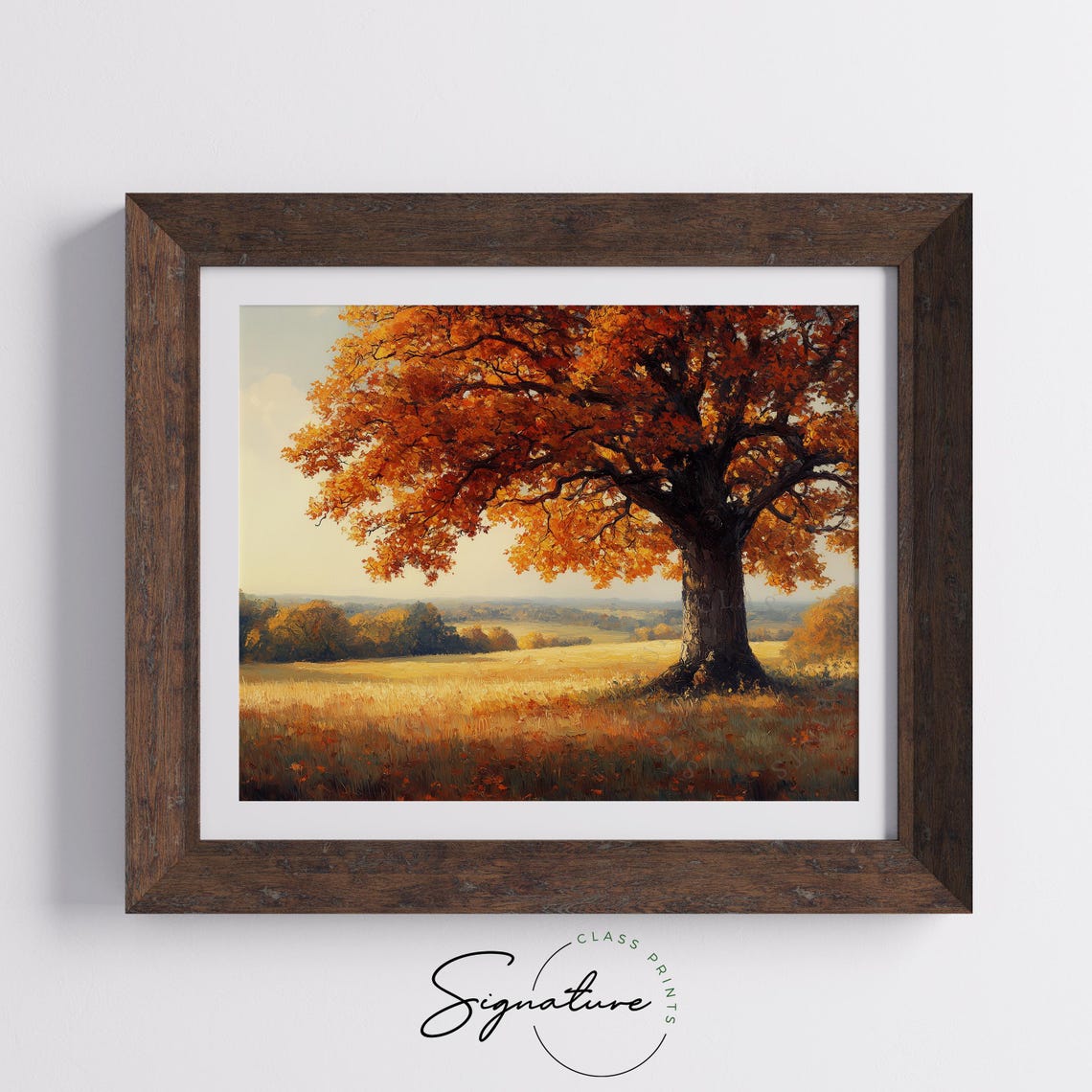 Autumn Oak Tree Majestic English Countryside Golden Foliage Art Poster - Image 5
