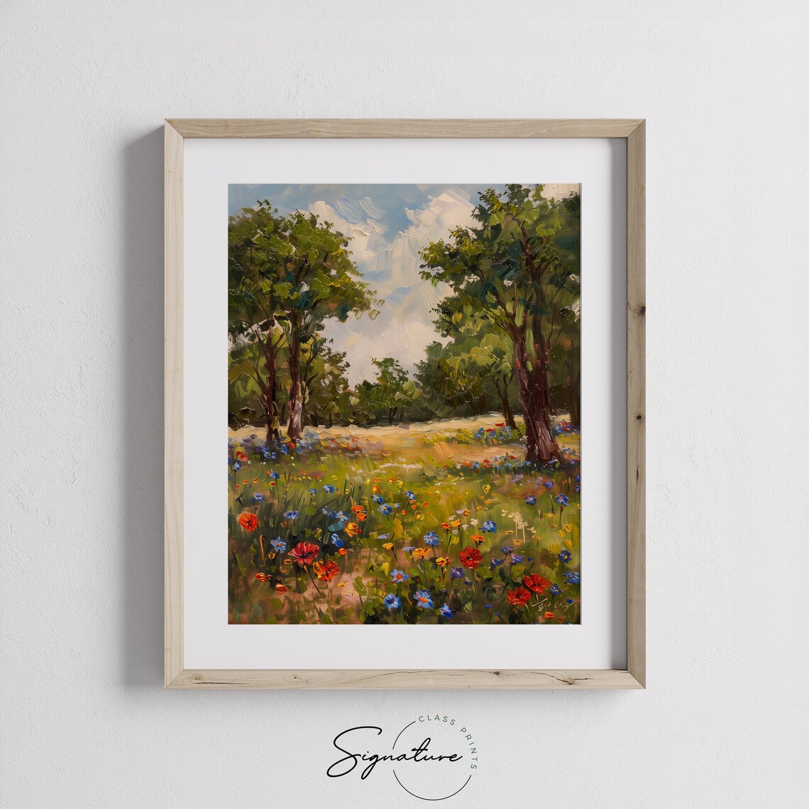 Red Poppies And Blue Cornflowers Wildflower Meadow Impressionist Poster - Image 3