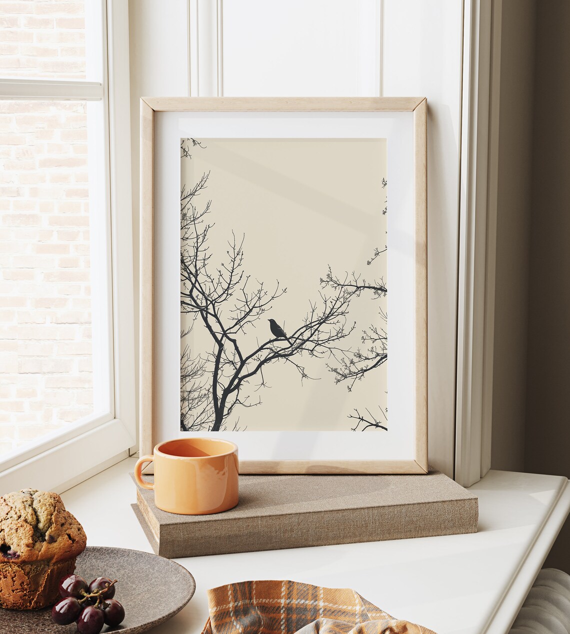 Winter Landscape Bird In Bare Trees, Art Print - Image 6