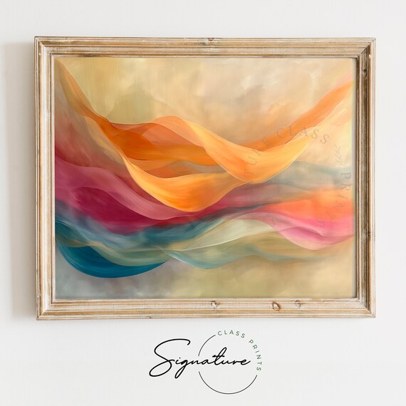 Abstract Autumn Wind Warm Fall Tones Vibrant Ribbon Art Poster
