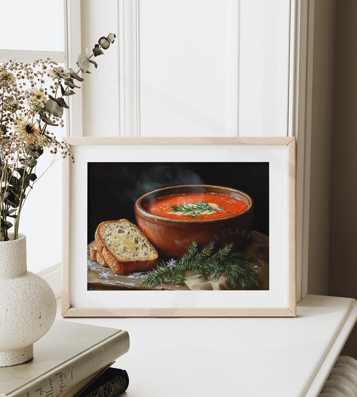 Steaming Tomato Soup Bowl With Rustic Bread Winter Kitchen Poster - Image 6