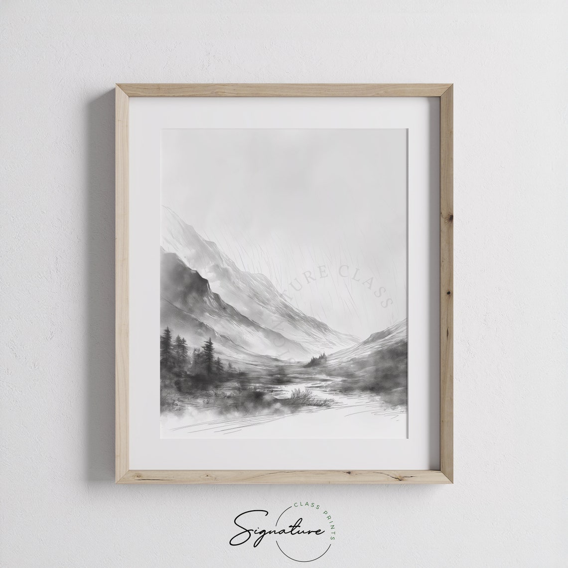 Rain Shower Over High Mountain Pass Ink Wash Storm Art Poster - Image 3