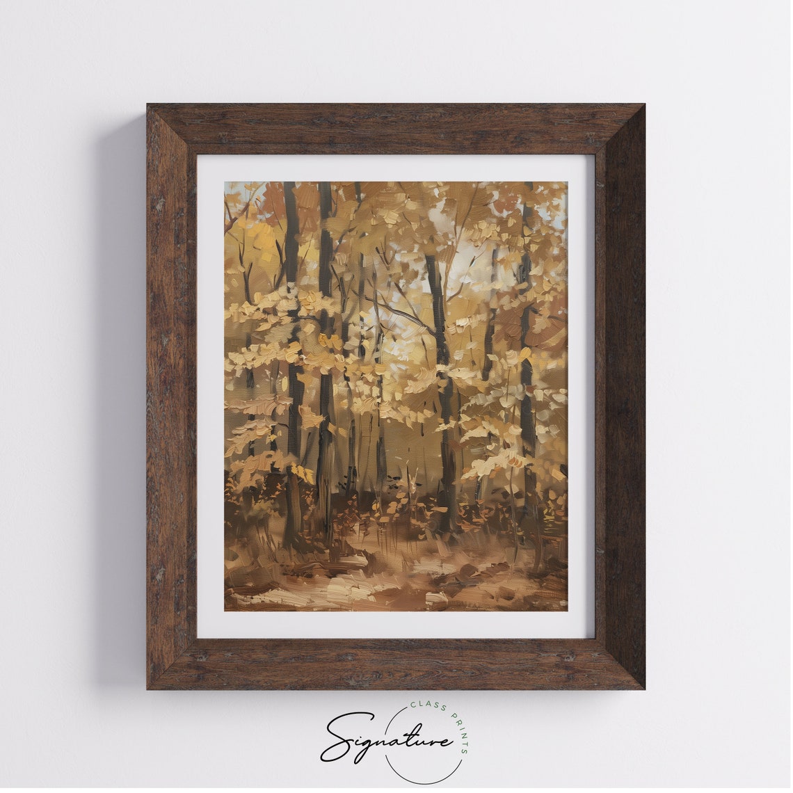 Golden Autumn Maple Forest in Morning Light Fall Woods Poster - Image 4