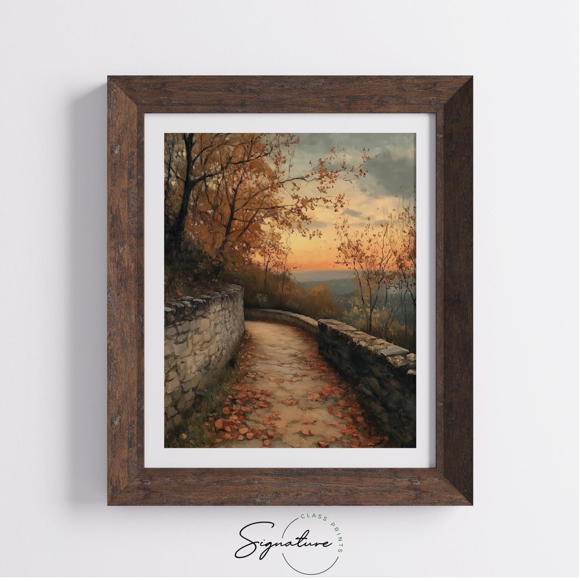 Stone Pathway Overlooking Hills Autumn Sunset Fall Landscape Poster - Image 3