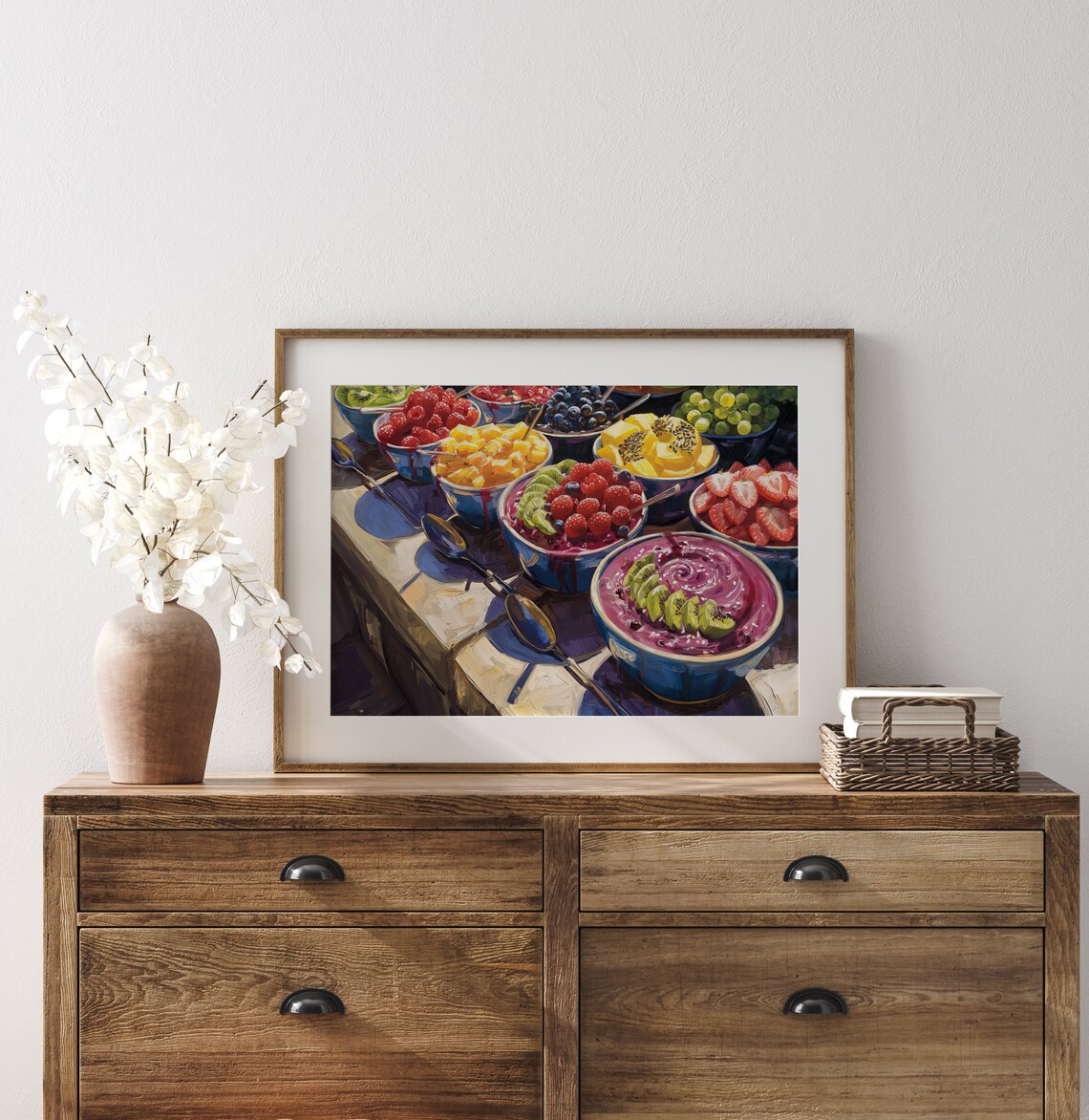 Colorful Acai Bowls Fresh Berries Kiwi Sunny Breakfast Table Art Poster - Image 3