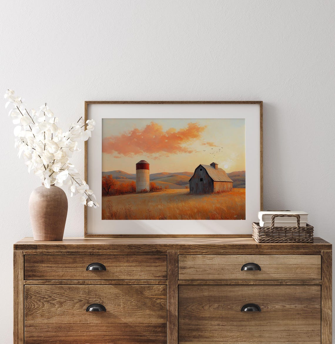 Sunset Barn Silo Autumn Hills Fall Farmhouse Golden Hour Wall Art - Image 3