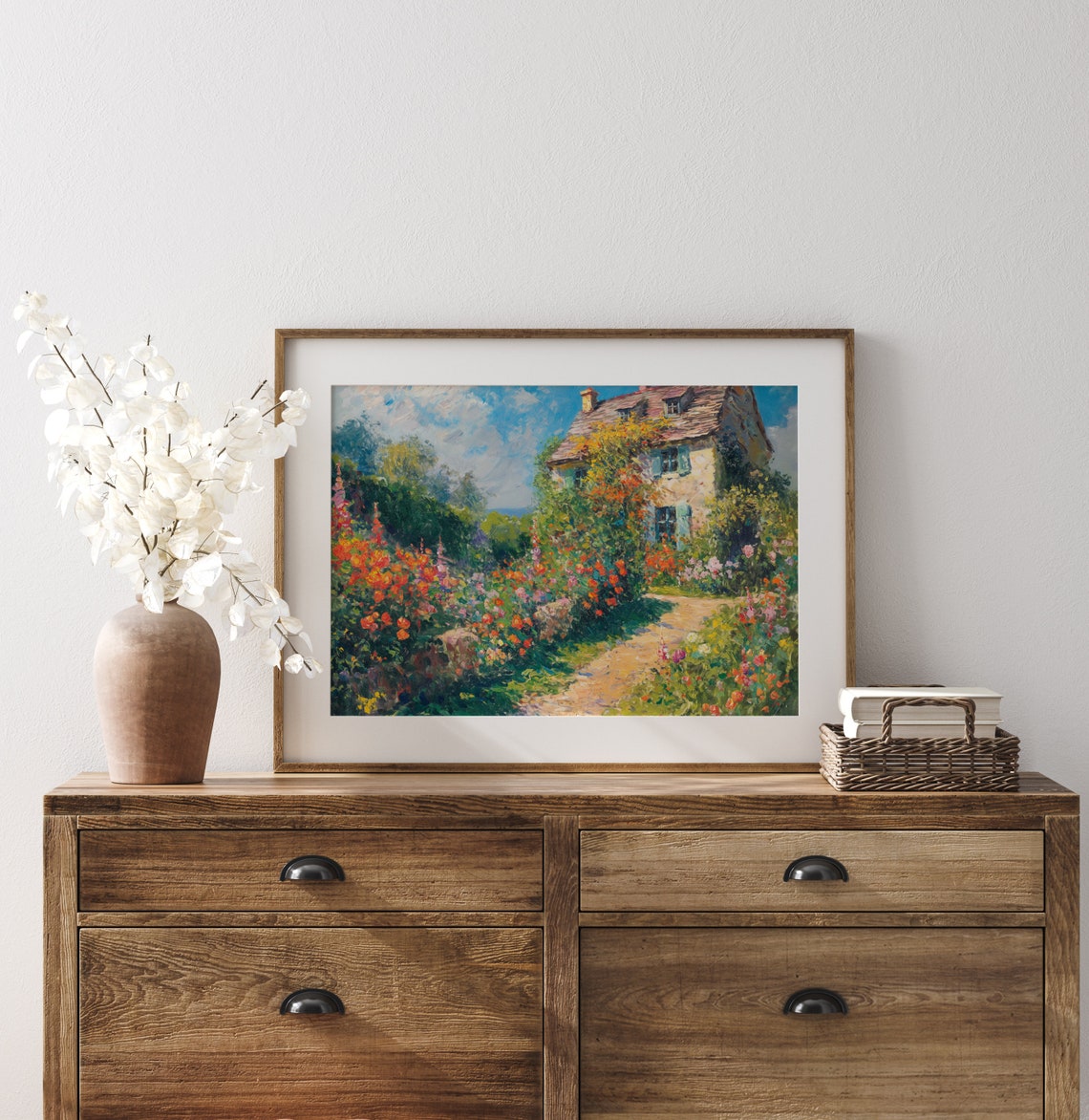 Artists Garden Cottage Blooming Flower Path Vintage Oil Poster - Image 3