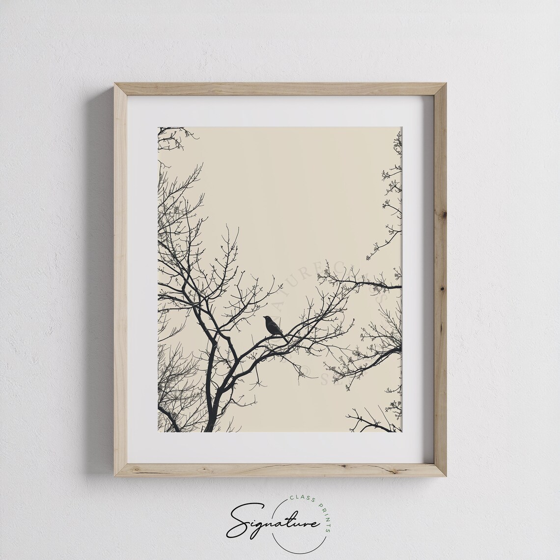 Winter Landscape Bird In Bare Trees, Art Print - Image 3