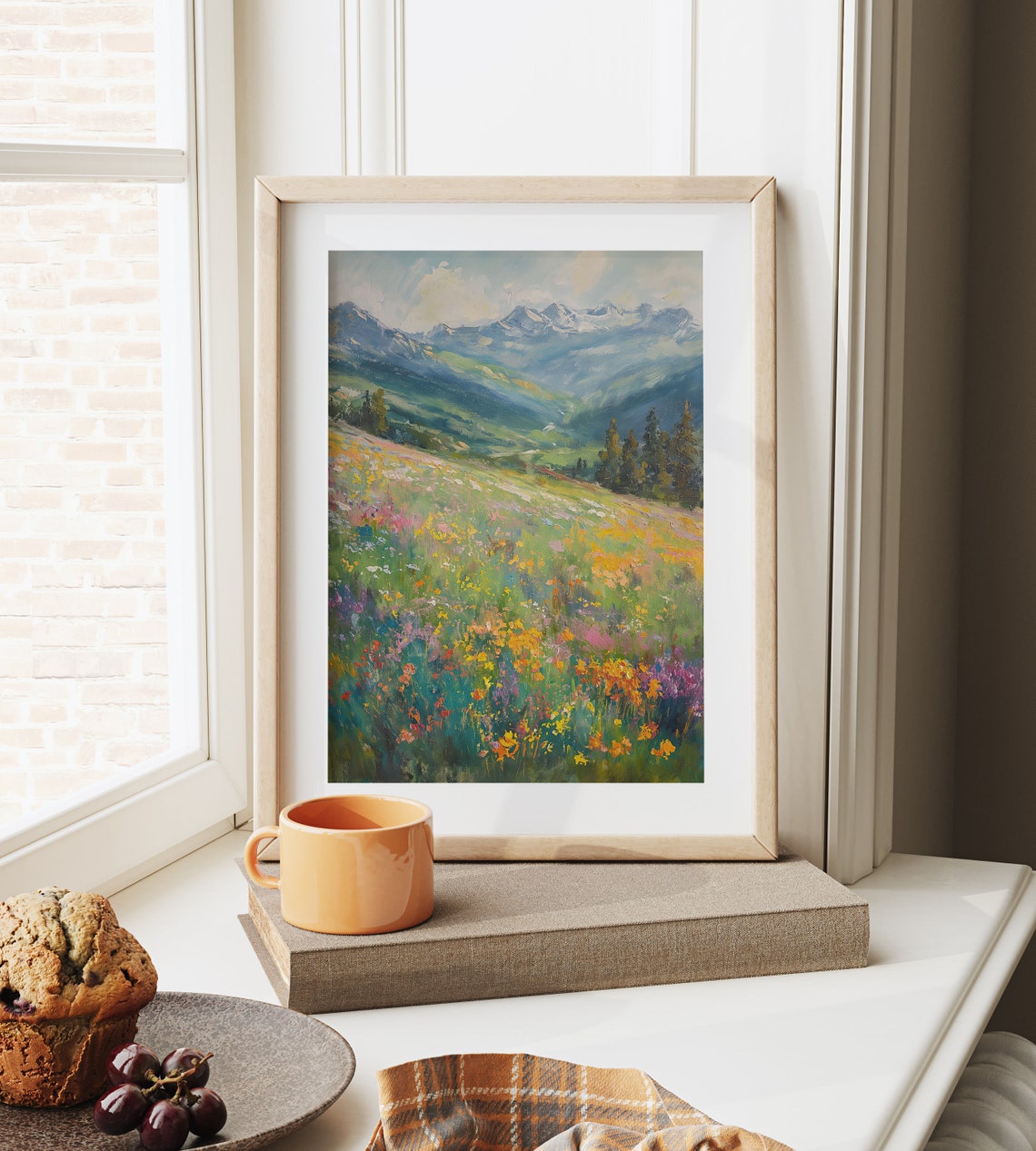 Springtime Wildflower Hillside Sweeping Up To Mountain Vista Poster - Image 6