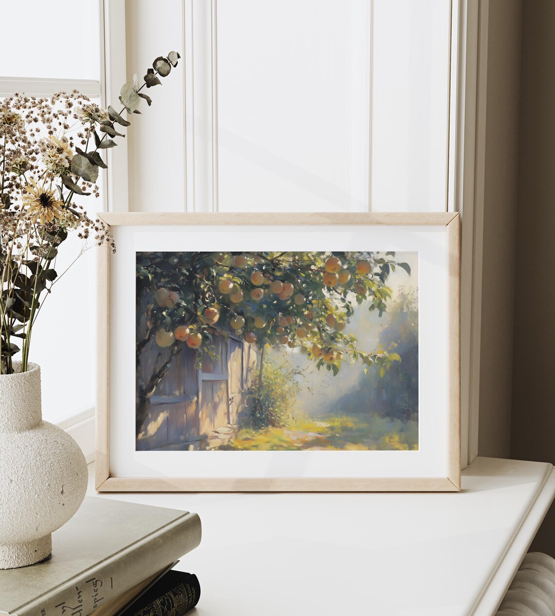 Sun Ripened Fruit Hanging Above a Rustic Barn Door on a Crisp Morning Poster - Image 6