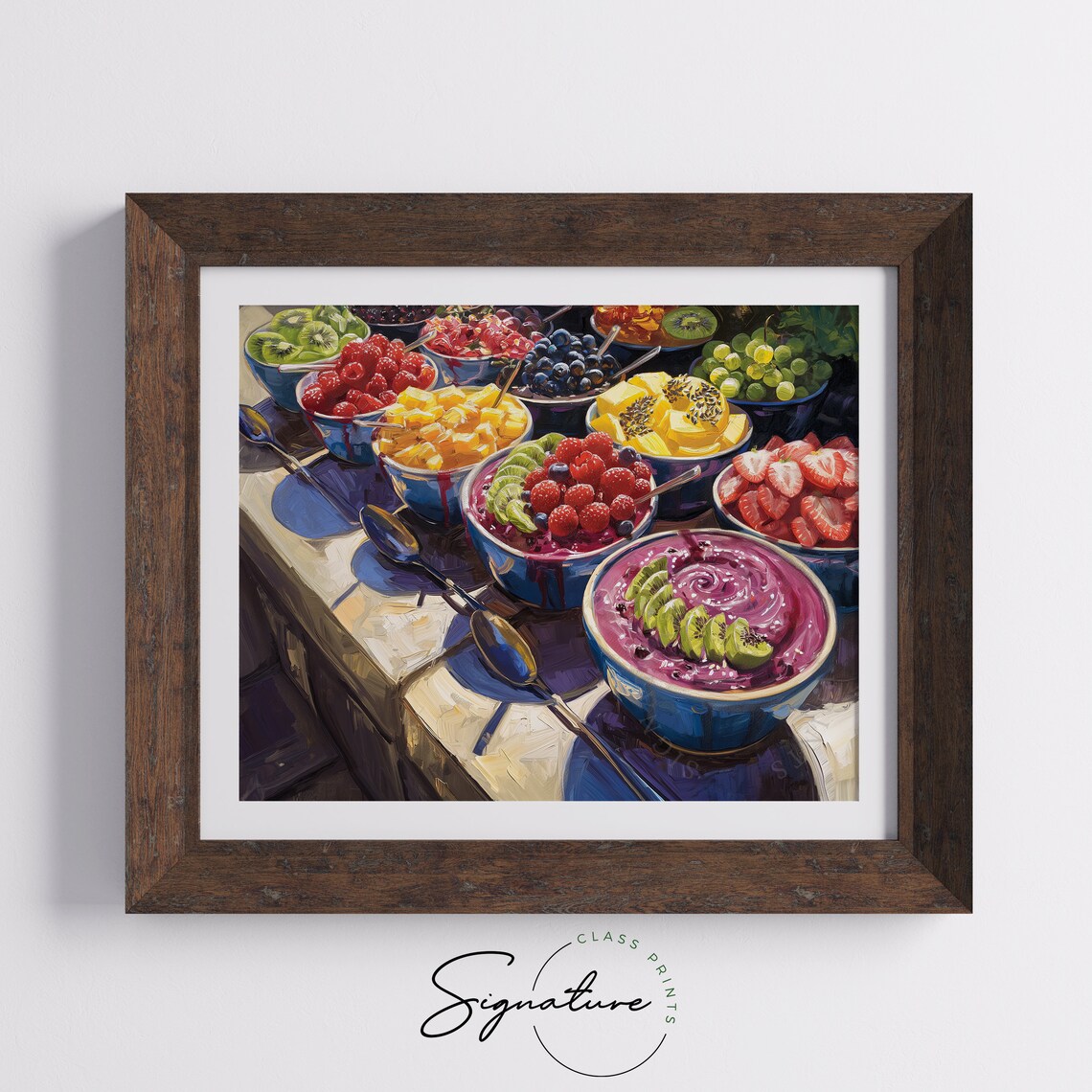 Colorful Acai Bowls Fresh Berries Kiwi Sunny Breakfast Table Art Poster - Image 5