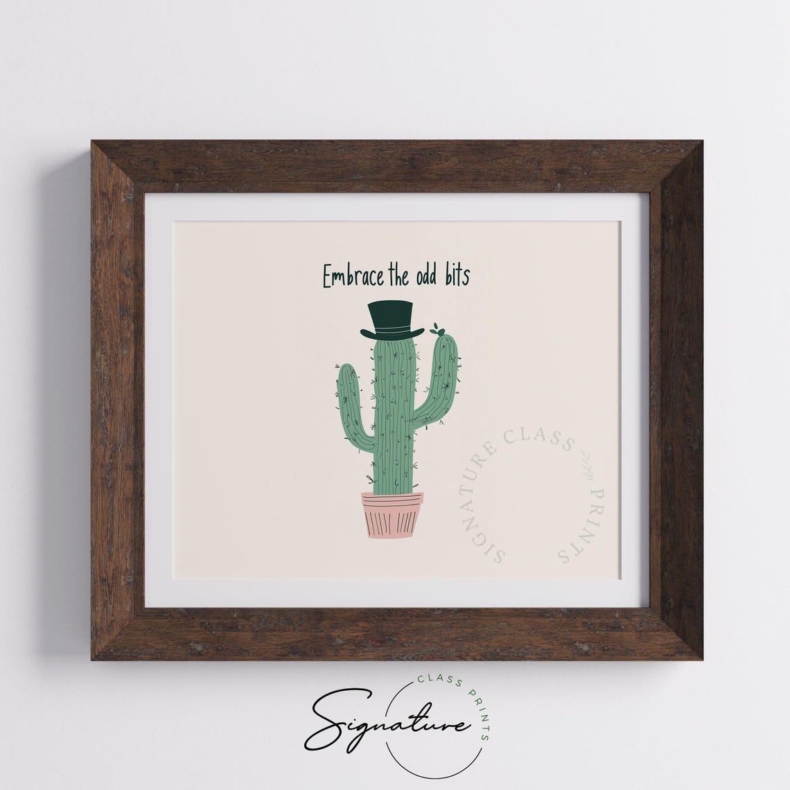 Embrace The Odd Bits Whimsical Cactus Wearing A Top Hat Wall Art - Image 5