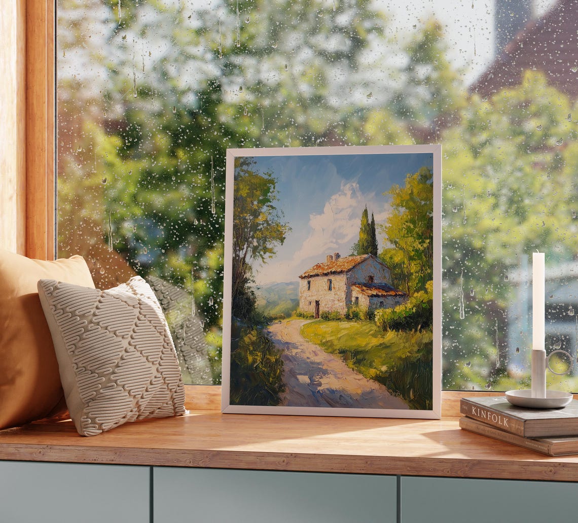 Sunlit Stone Cottage on Winding Country Road Cypress Hills Poster - Image 2