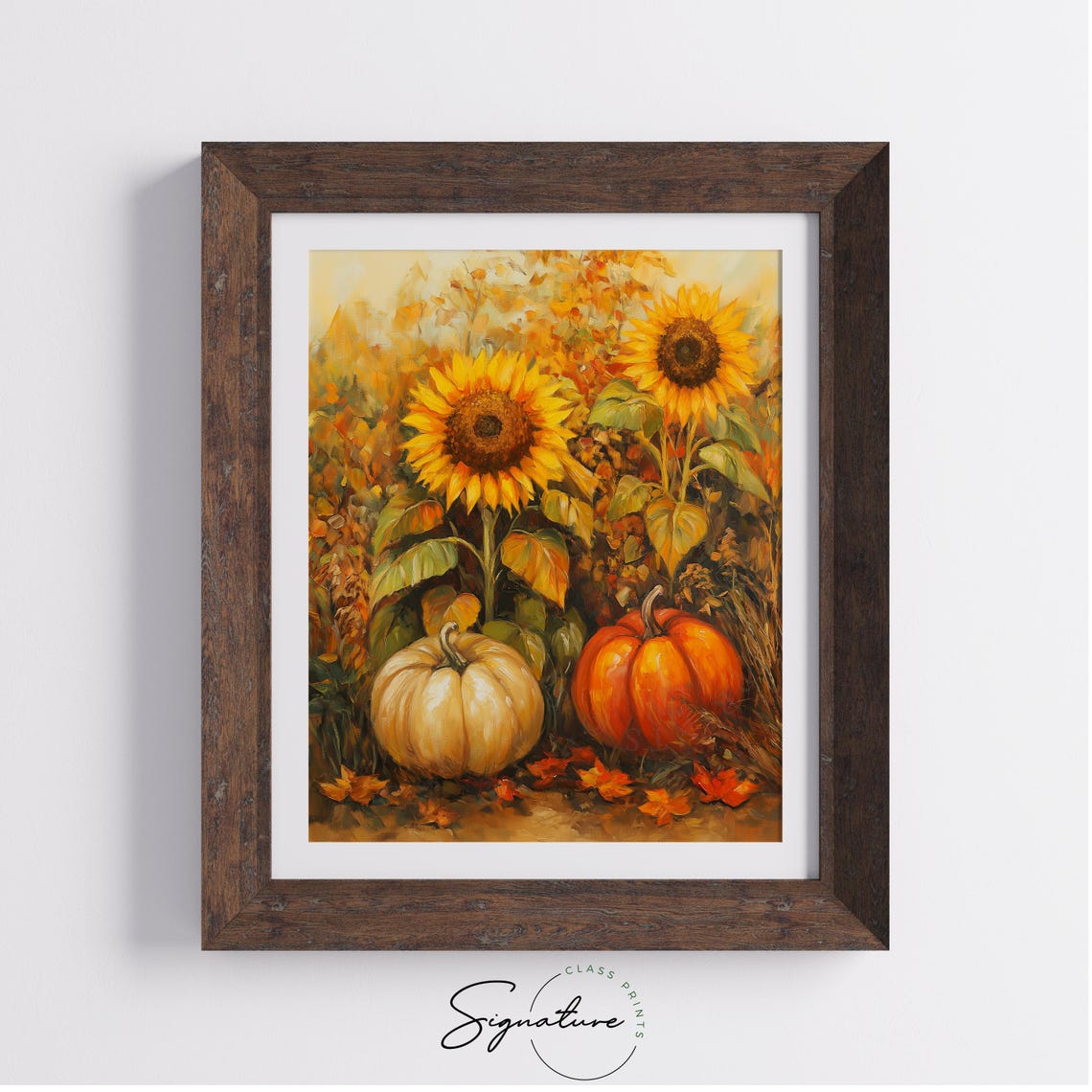 Bright Sunflowers and Pumpkins in a Golden Autumn Garden Poster - Image 4