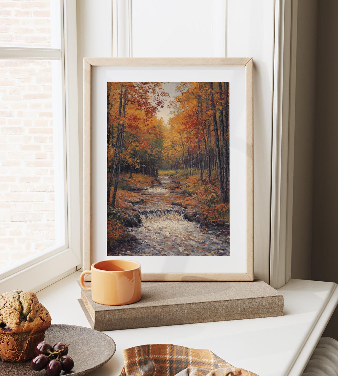 Rushing Autumn Stream Through a Forest of Flame Colored Trees Poster - Image 6
