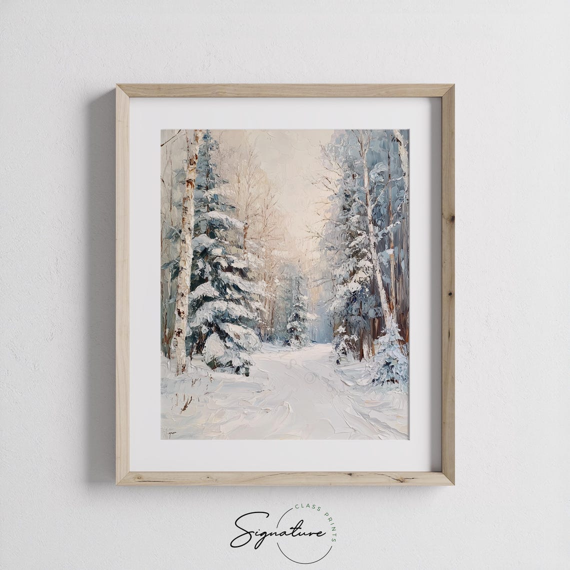 Cedar Forest With Overlapping Snowy Branches Winter Art Poster - Image 2