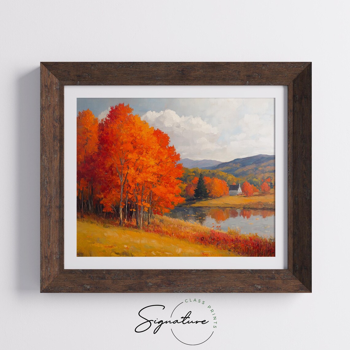 Fiery Maple Trees In Vermont Art Print, Rustic Fall - Image 5