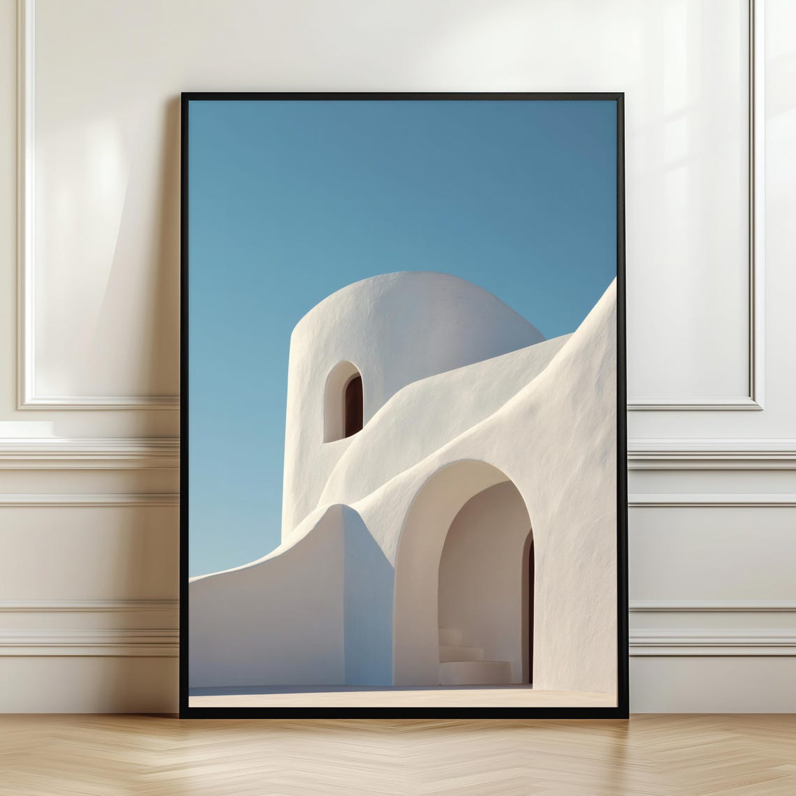 Minimal White Mediterranean Architecture Dome Arches Art Poster