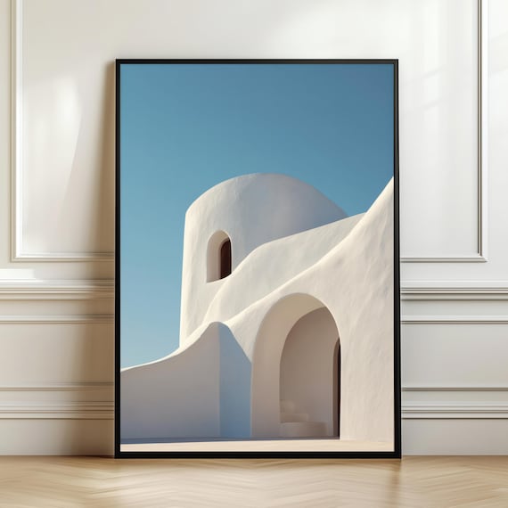 Minimal Coastal Architecture Wall Art Print White Mediterranean Poster Soft Light Neutral Decor Calm Modern Interior Artdigital Download