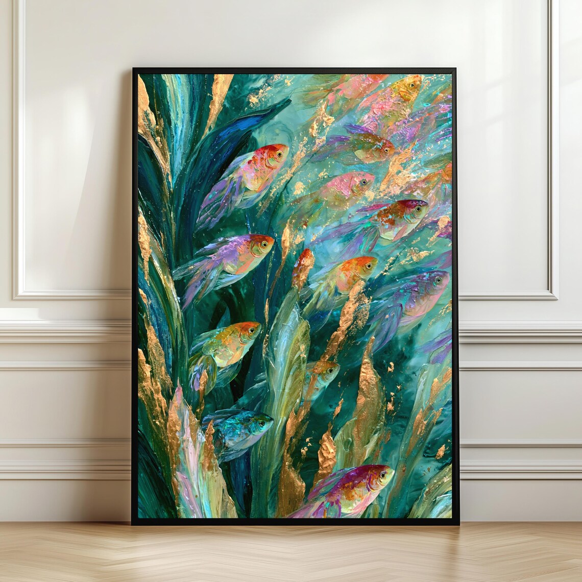 Colorful Aquarium Fish Wall Art, Tropical Underwater Art Print