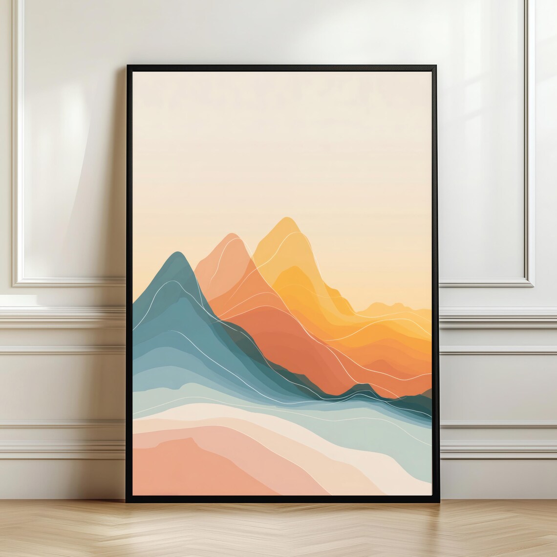 Colorful Minimalist Mountain Abstract Landscape Poster
