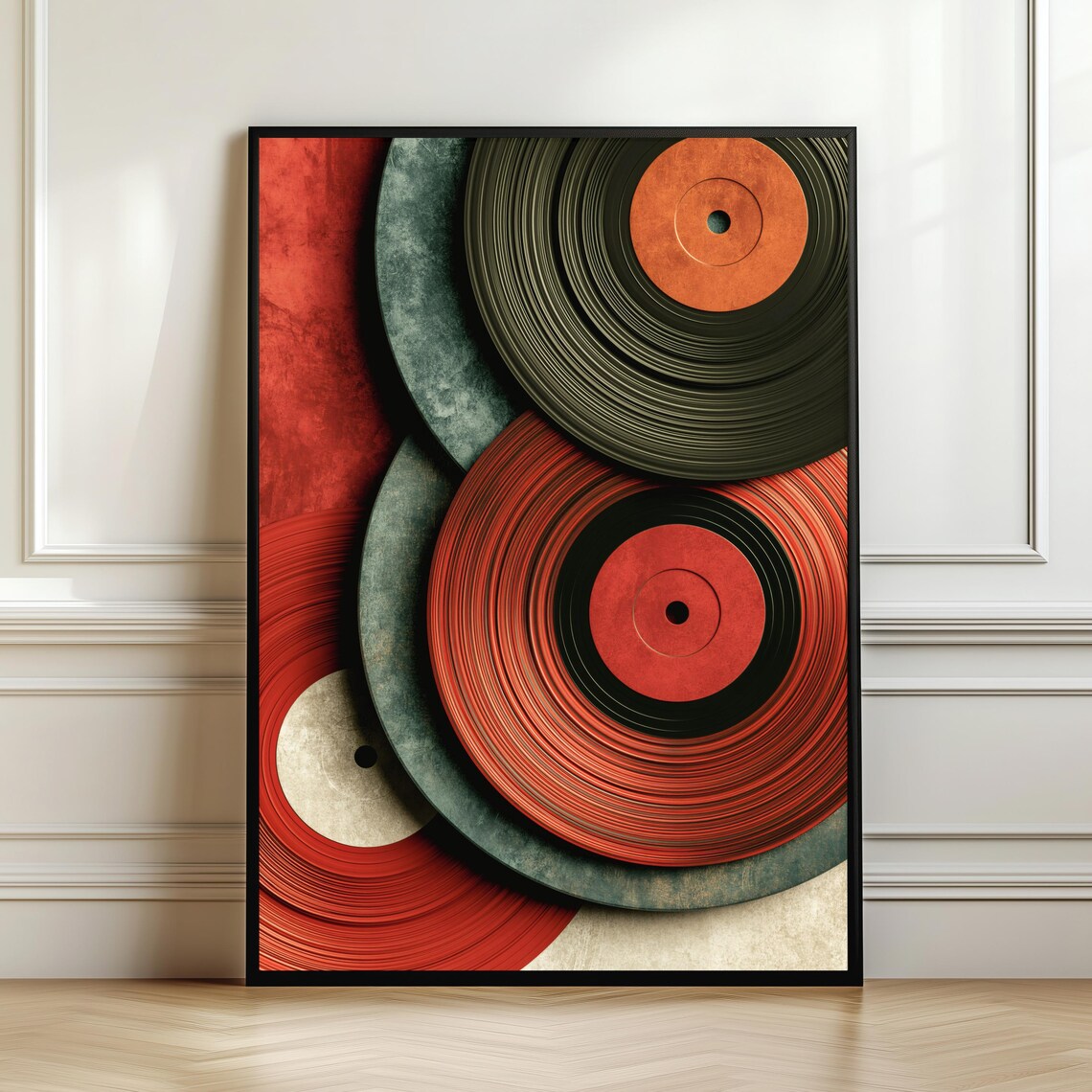 Abstract Record Artwork, Modern Music Decor