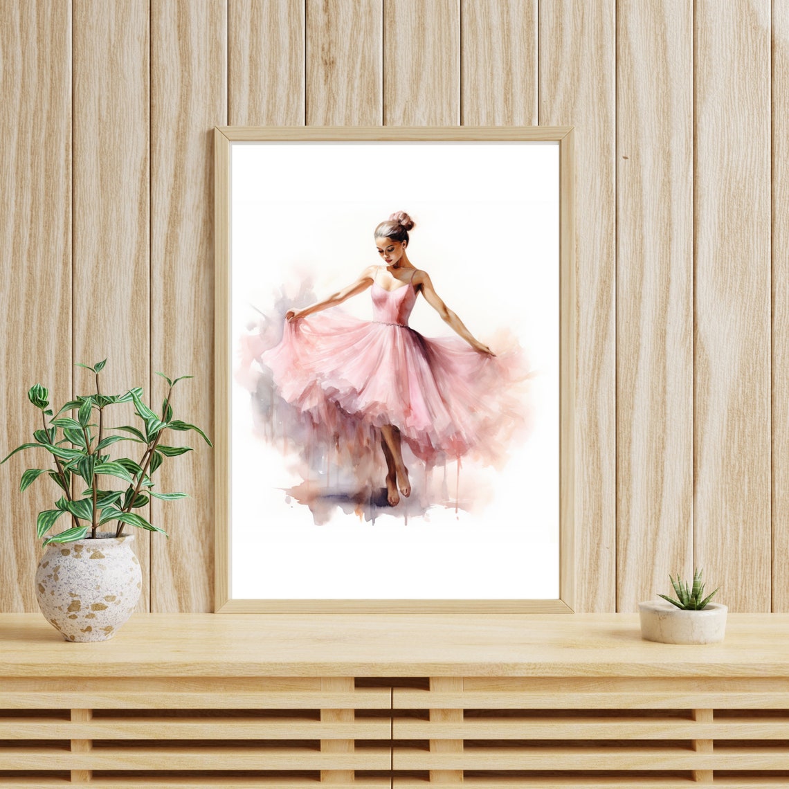 Ballerina Girl Watercolor Painting Wall Art Instant Ballerina Print Ballerina Wall Art Valentine - Image 2