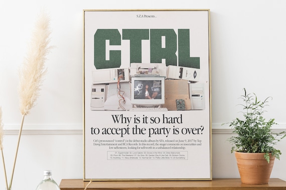 SZA Ctrl Debut Album Cover Retro Computers Lyric Quote Poster