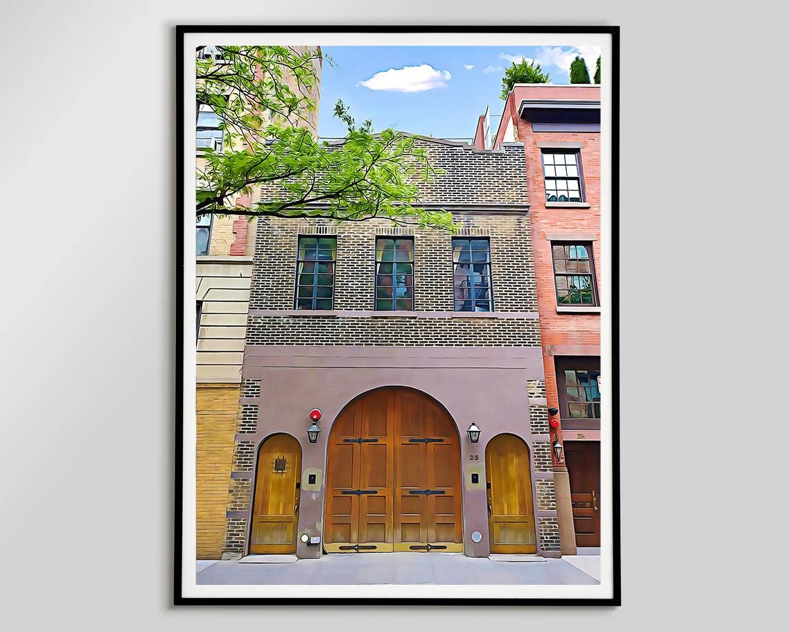 Cornelia Street New York Brick Townhouse Arched Door Song Print
