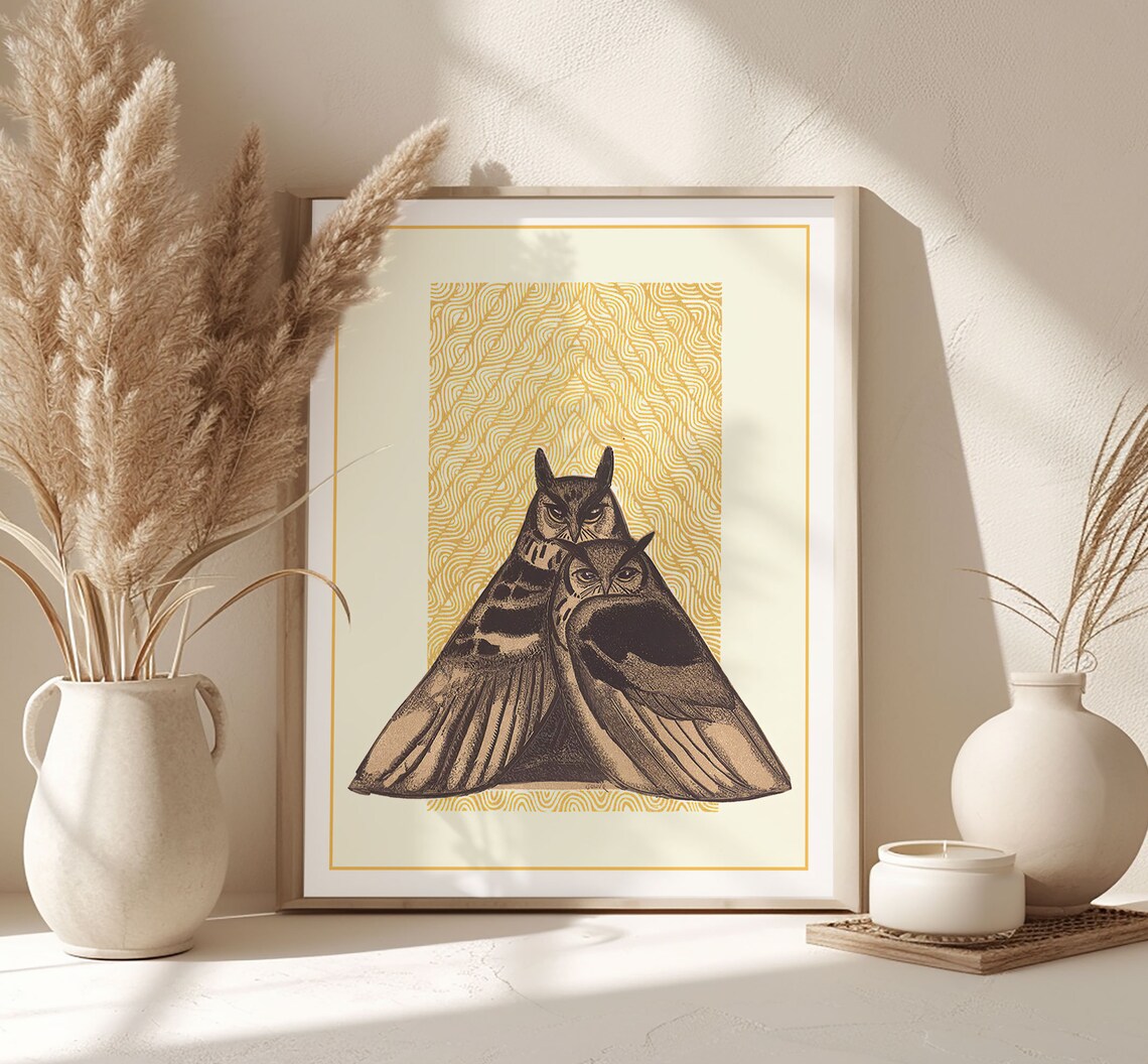 Vintage Art Deco Owls, Antique Bird Art Print - Image 3