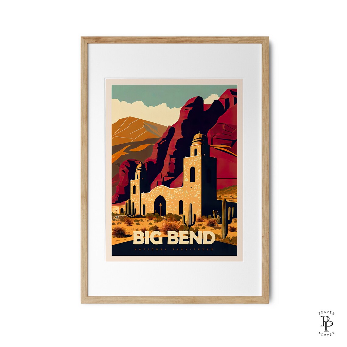 Big Bend National Park Trendy Travel Poster Art - Image 3