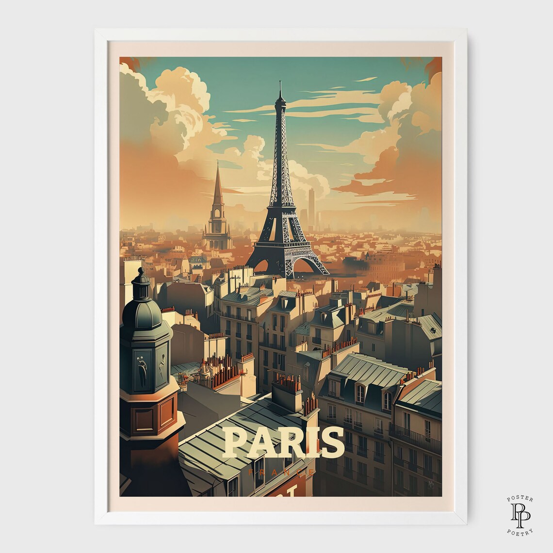 Paris Travel Poster, Eiffel Tower Wall Art Print - Image 2