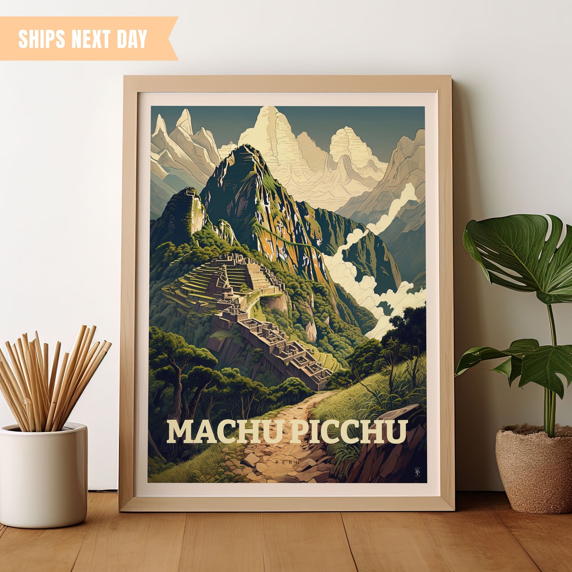 Machu Picchu Peru Ancient Inca Citadel Andes Mountain Travel Poster