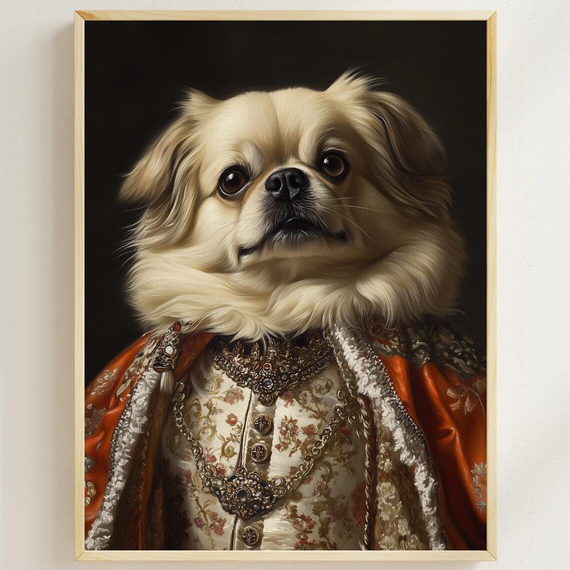Aristocratic Pekingese Royal Portrait Renaissance Dog Poster