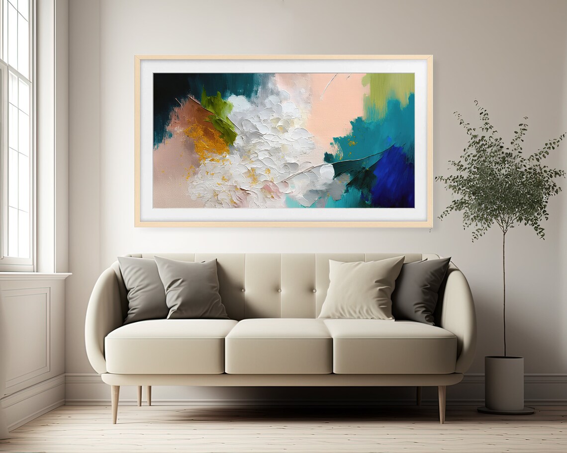 Abstract Modern Oil Painting Art Print, Neutral Tones - Image 2