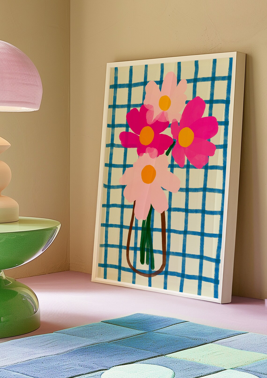 Flower Vase Poster, Danish Pastel Maximalist Decor - Image 2