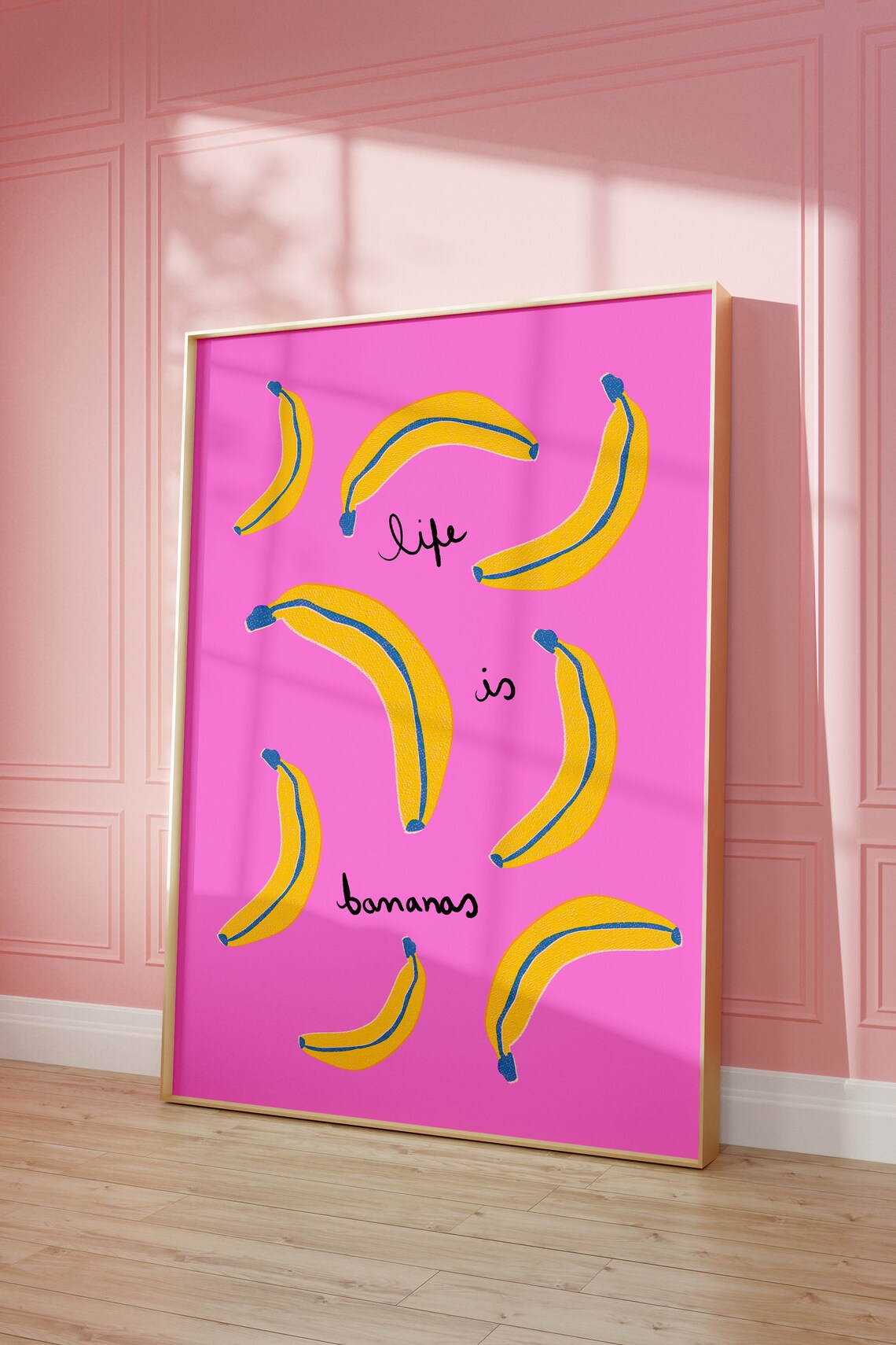 Life Is Bananas Quote Art Print, Preppy Decor - Image 4