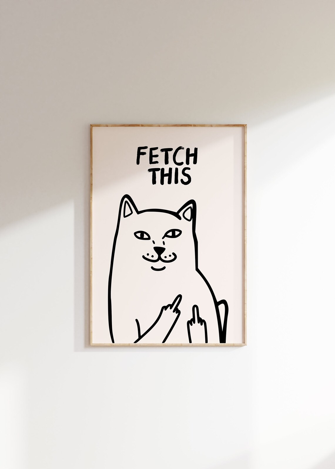 Fetch This Dog Art Print, Y2K Funny Animal Decor