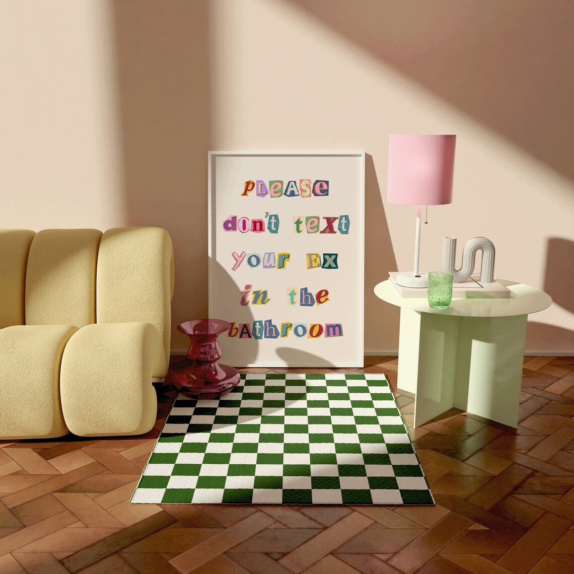 Please Don't Text Your Ex In The Bathroom Art Print - Image 3