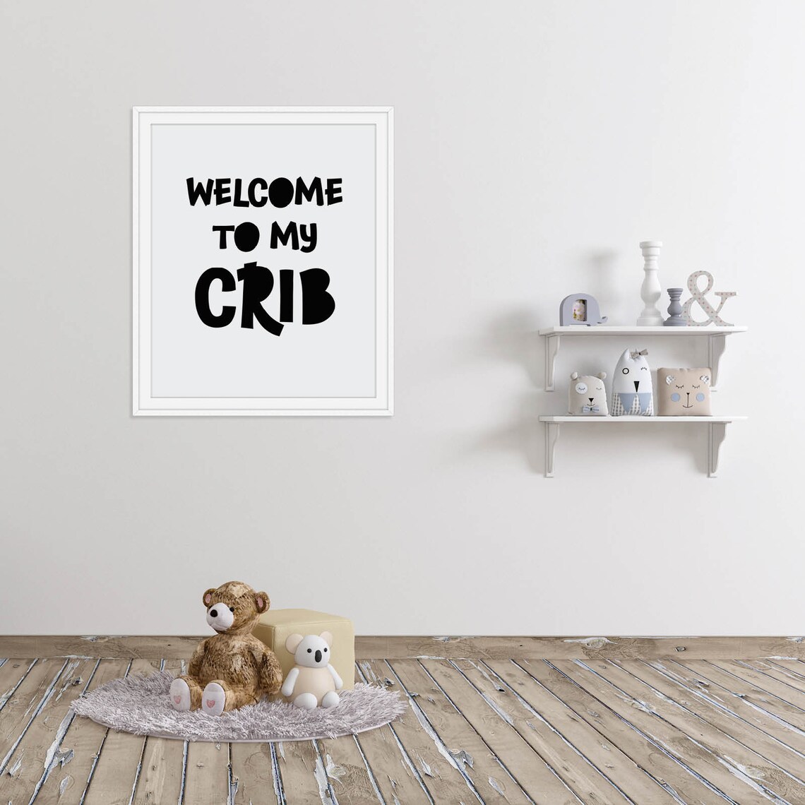 Welcome To My Crib Nursery Art Black White Baby Room Wall Poster - Image 2