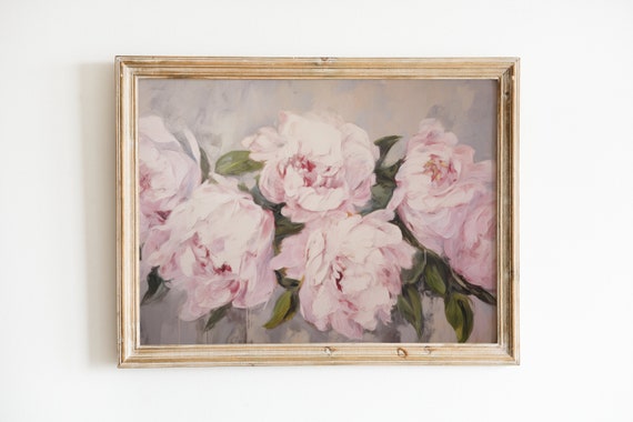 Pastel Pink Vintage Peony Art Print No. 1