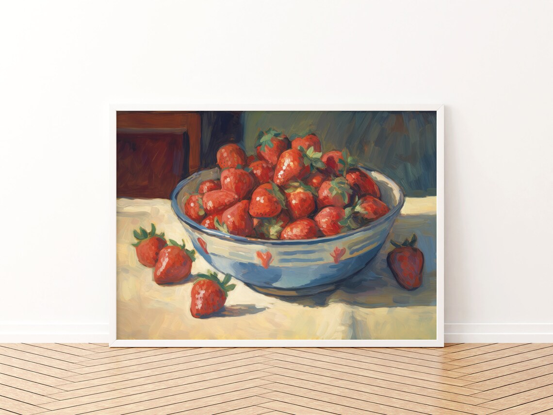 Strawberry Print Vintage Kitchen Art Print - Image 3