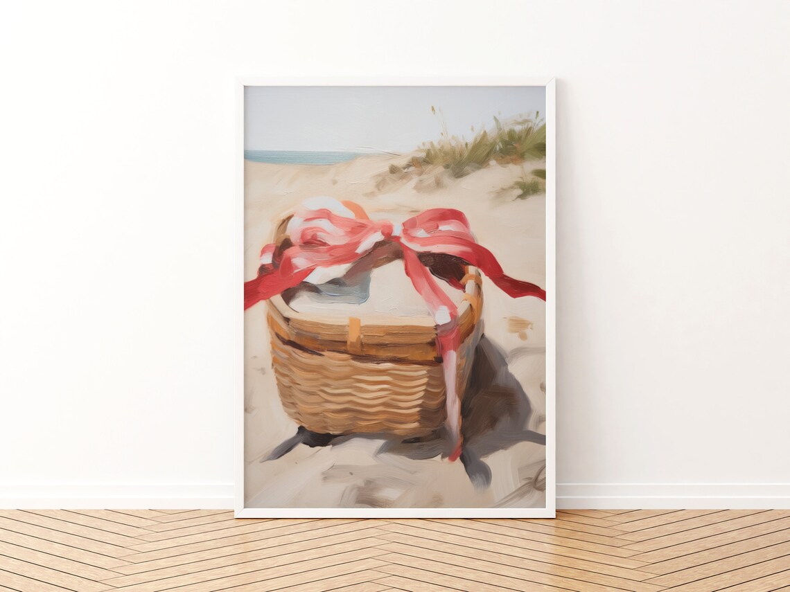 Preppy Vintage Coastal Beach House Art Print - Image 3