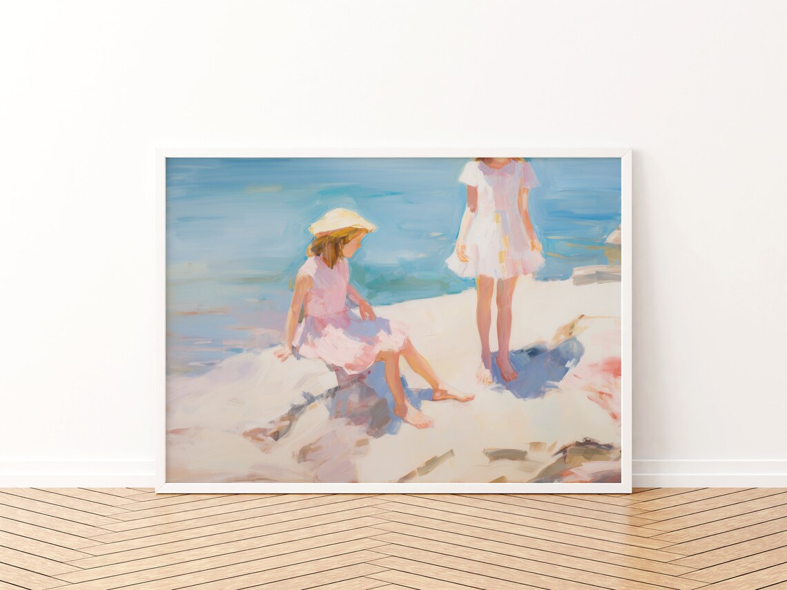 Blush Pink Coastal Print, Guest Room Decor - Image 3