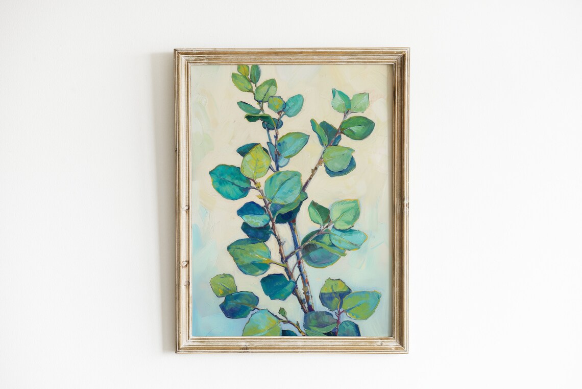 Eucalyptus Botanical Art Print, Cozy Home Office Decor