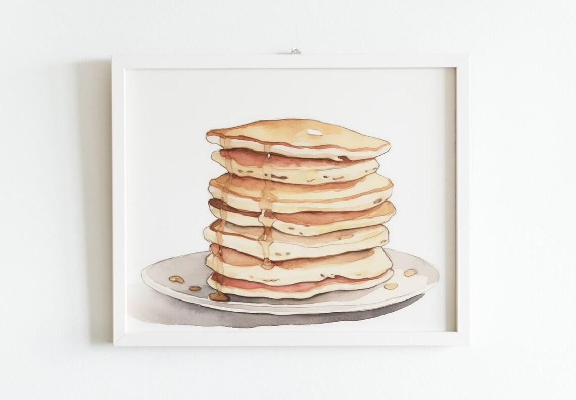Stack Of Pancakes Print, Kitchen Breakfast Nook Art - Image 3